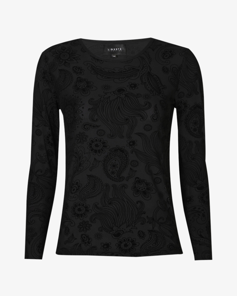 Liberte Mesh Bluse Sort