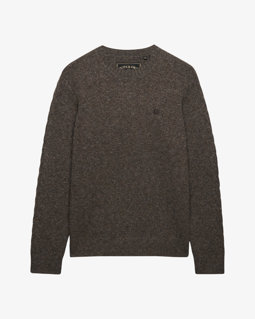 Superdry Cable Strik Mørkebrun