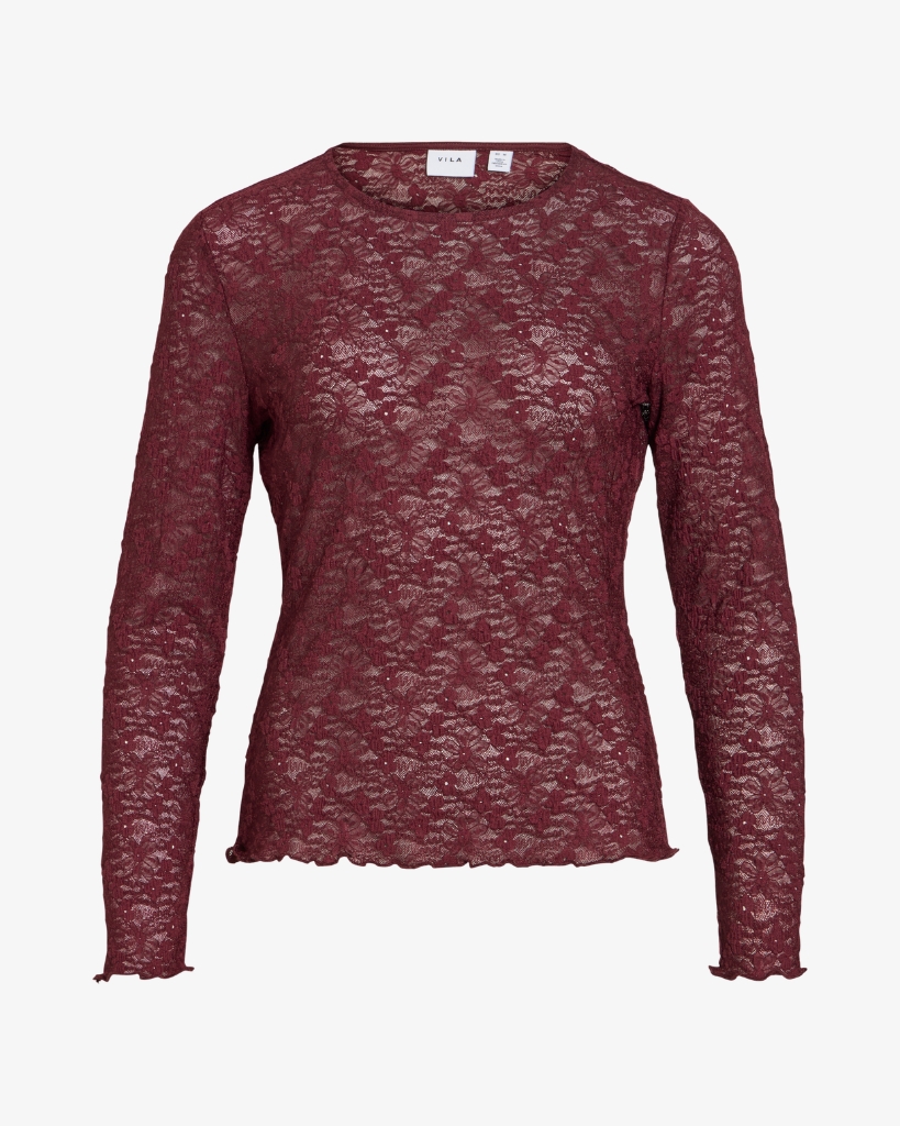 Vila Vifay Blonde Bluse Bordeaux