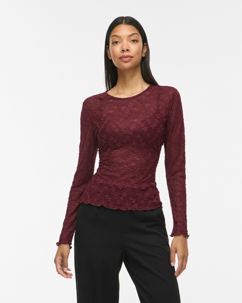 Vila Vifay Blonde Bluse Bordeaux