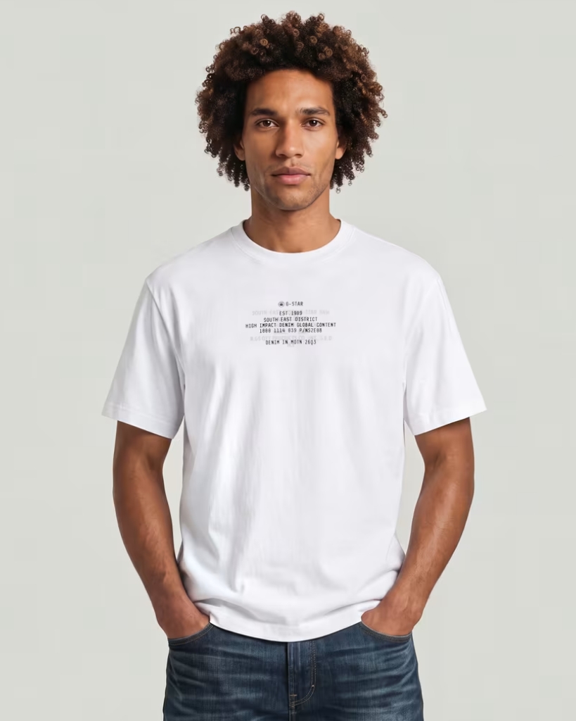 G-Star Multi Text Relaxed T-Shirt Hvid