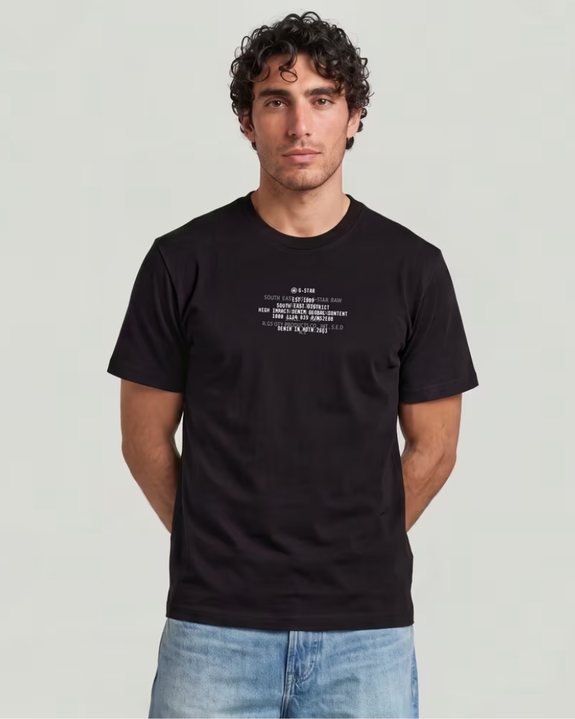 G-Star Multi Text Relaxed T-Shirt Sort