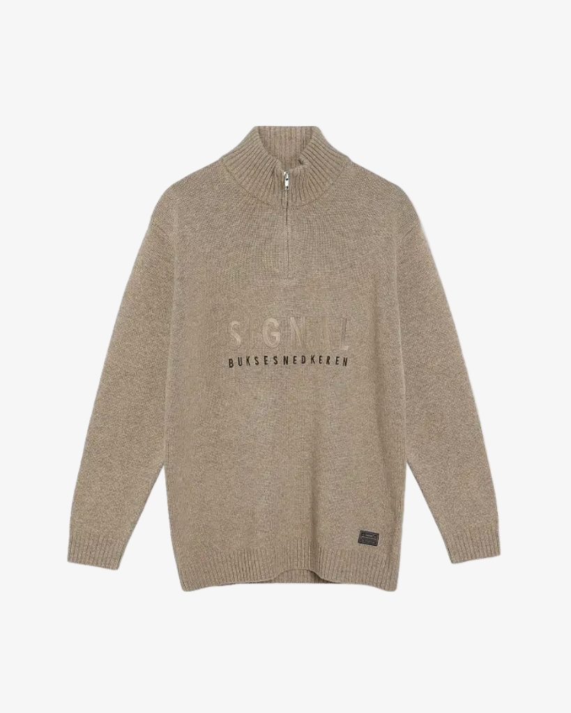 Signal Vincent Logo Half-zip Strik Sand