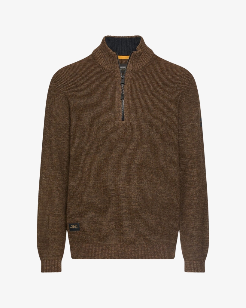 Camel Half-zip Strik Brun
