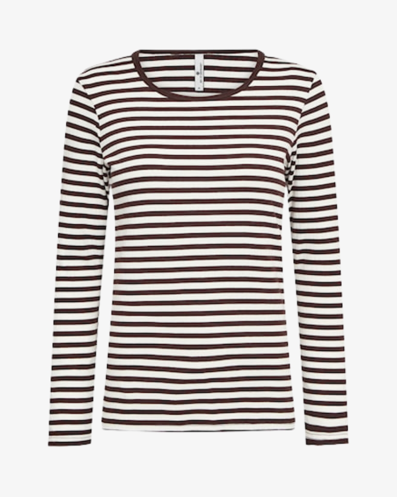 JBS Ribbed Bluse Brun
