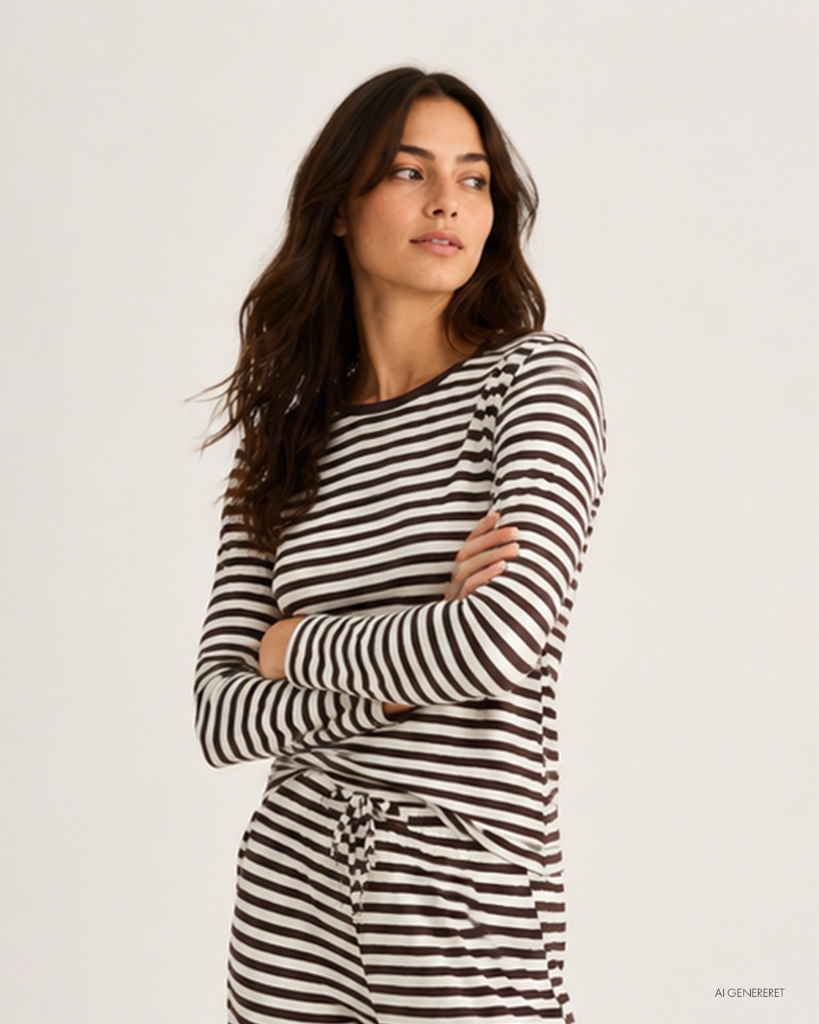 JBS Ribbed Bluse Brun