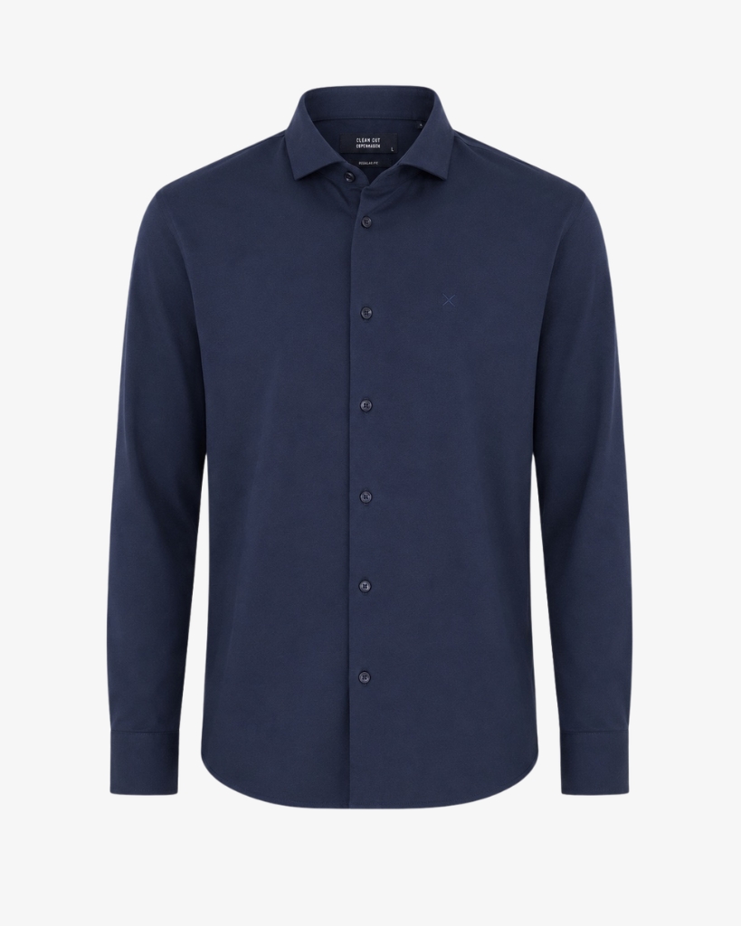 Clean Cut Emil Stretch Skjorte Navy