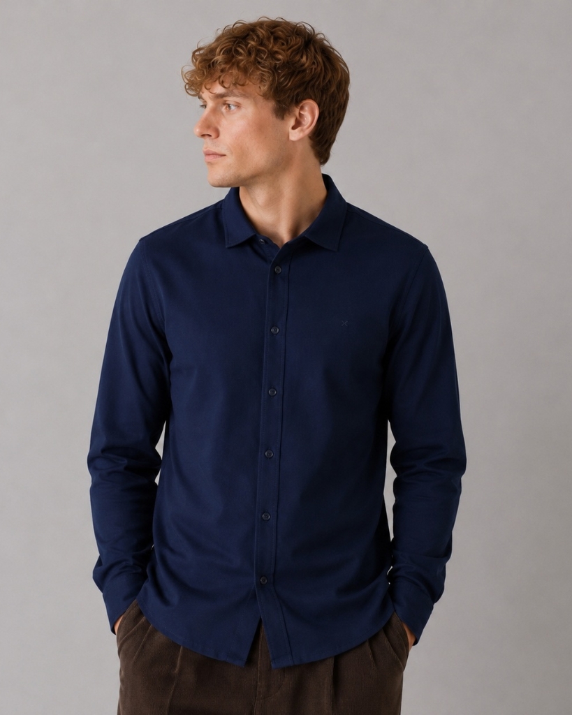 Clean Cut Emil Stretch Skjorte Navy