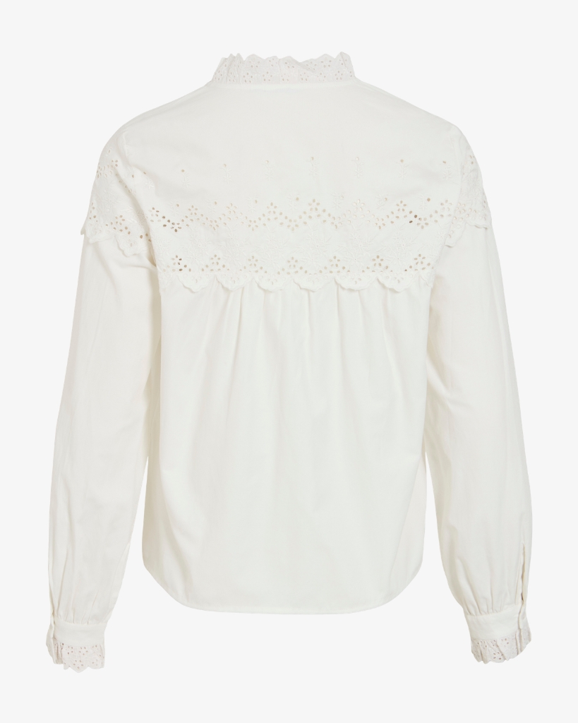 Vila Vifima Frill Skjorte Hvid