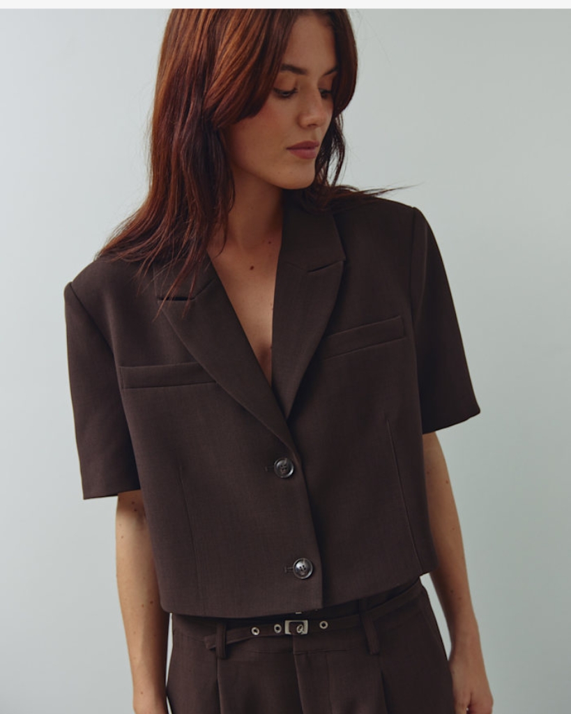 Noella N-Leanne Crop Blazer Brun